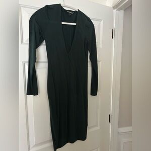 Express Deep Green Long Sleeve Dress